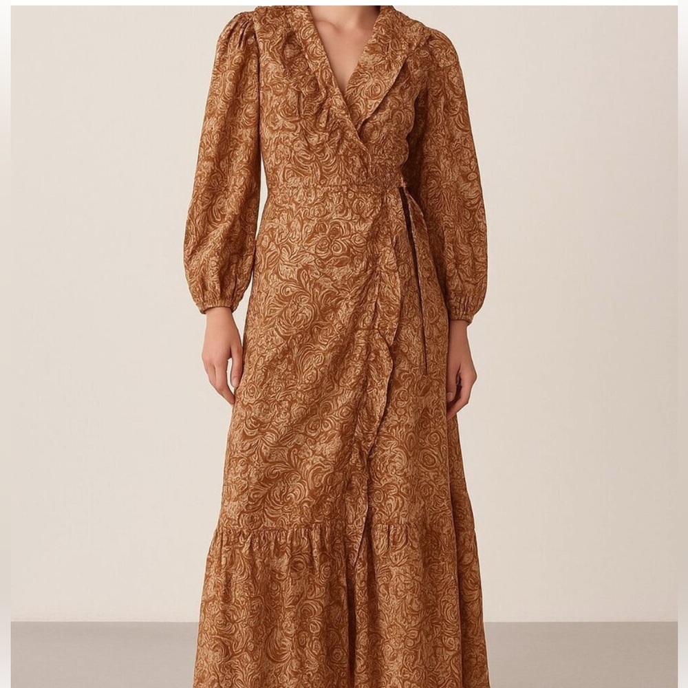 House of Harlow 1960 Aditi Wrap Pattern Maxi Dress